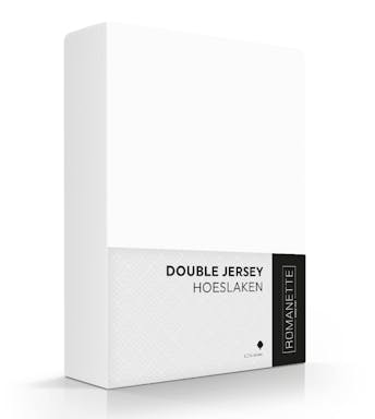 Romanette hoeslaken wit double jersey (hoek 18-30 cm) 80-100 x 200-220 cm