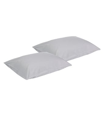 Sleepnight taie d'oreiller pour oreiller à eau gris flanelle set de 2 55 x 75 cm