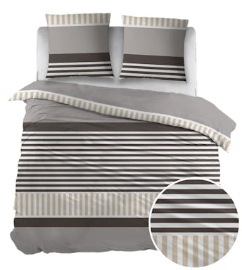 Sleepnight housse de couette Aline Grey Coton 140 x 200-220 cm