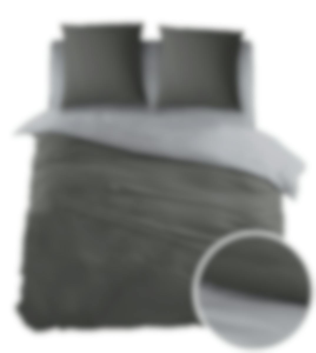 Sleepnight housse de couette Bicolor Antracite Gris Coton 270 x 200-220 cm