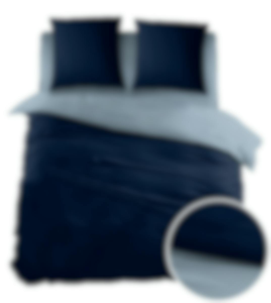 Sleepnight dekbedovertrek Bicolor Marineblauw Lichtblauw Katoen 140 x 200-220 cm