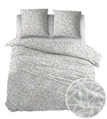 Sleepnight dekbedovertrek Elyn Grey Green Flanel 140 x 200-220 cm