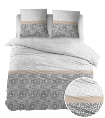 Sleepnight dekbedovertrek Eva Grey Taupe Flanel 140 x 200-220 cm