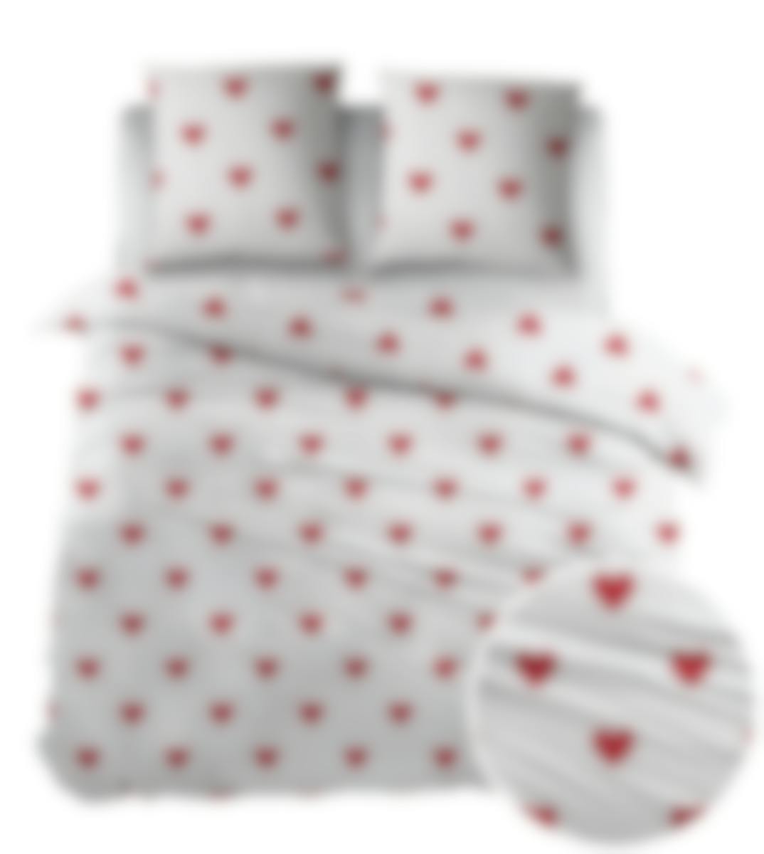 Sleepnight dekbedovertrek Evi White Red Flanel 140 x 200-220 cm