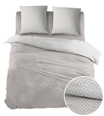 Sleepnight housse de couette Pierrot Taupe Coton 140 x 200-220 cm