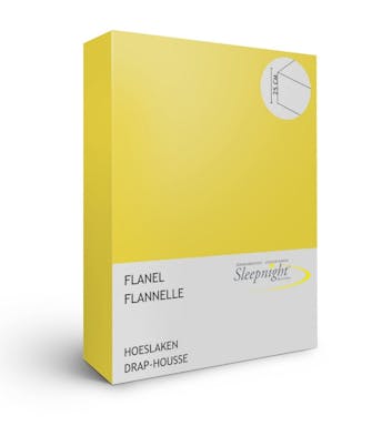 Sleepnight drap-housse jaune flanelle (coin 25 cm)