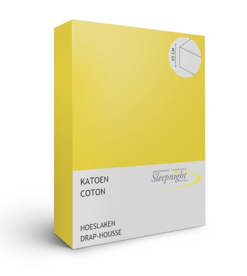 Sleepnight drap-housse jaune coton (coin 25 cm)