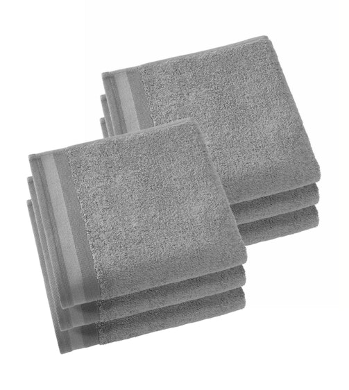 De Witte Lietaer handdoek Contessa steel grey 50 x 100 cm set van 6