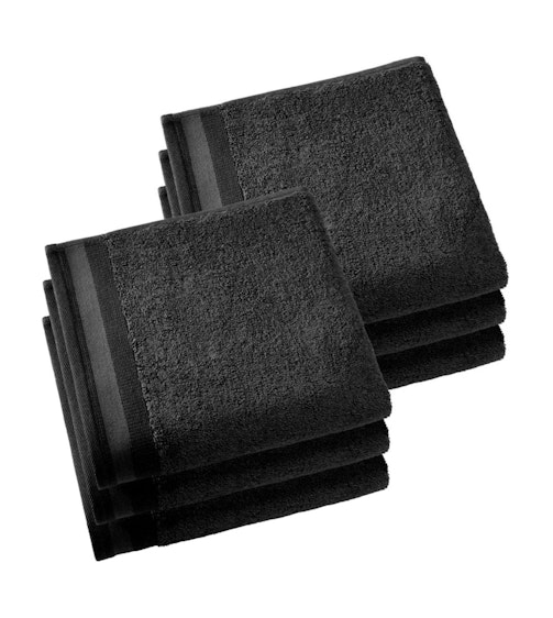 De Witte Lietaer handdoek Contessa black 50 x 100 cm set van 6