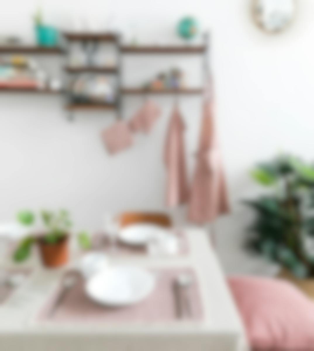 Tiseco Home Studio keukenhanddoek Myrna Pink 50 x 70 cm set van 3