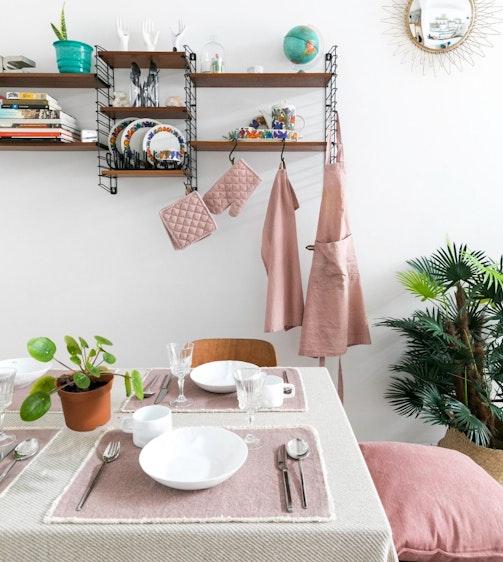Tiseco Home Studio serviette de cuisine Myrna Pink  set de 3