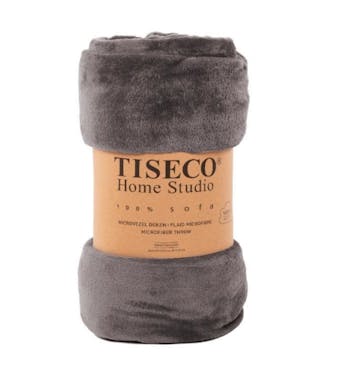 Tiseco Home Studio plaid soft uni gris microflanel