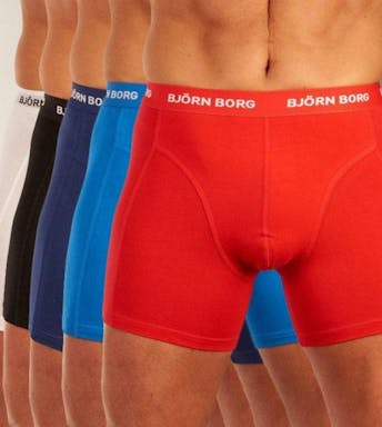 Björn Borg short 5 pack Shorts For Him H 9999-1026-90011 zwart/wit/blauw/dblauw/rood