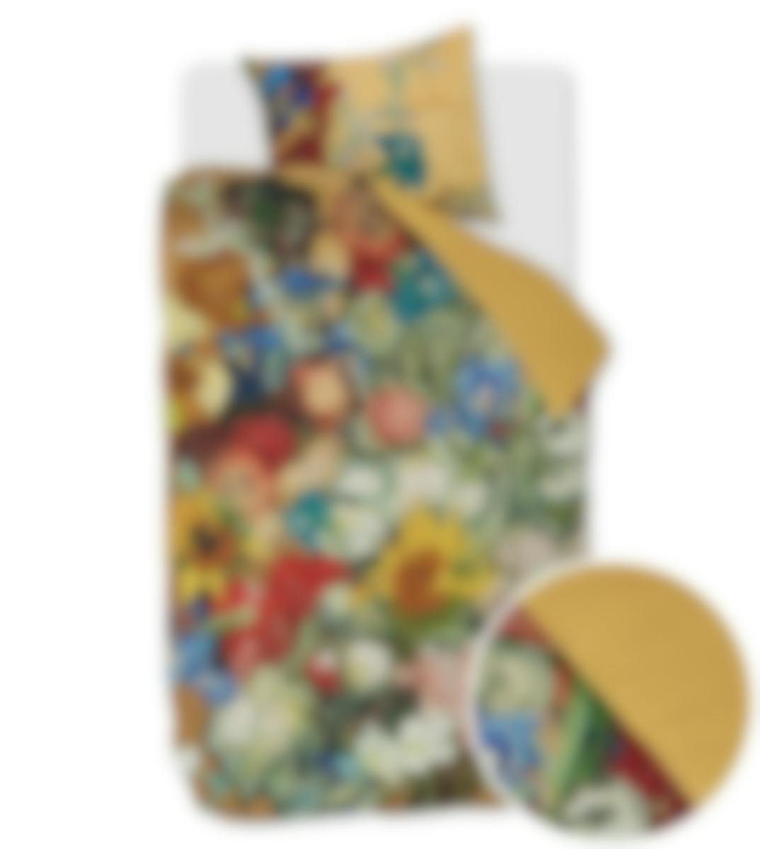 Van Gogh housse de couette Bouquet D'anniversaire Gold Satin de coton 140 x 200-220 cm