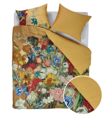 Van Gogh housse de couette Bouquet D'anniversaire Gold Satin de coton 260 x 200-220 cm