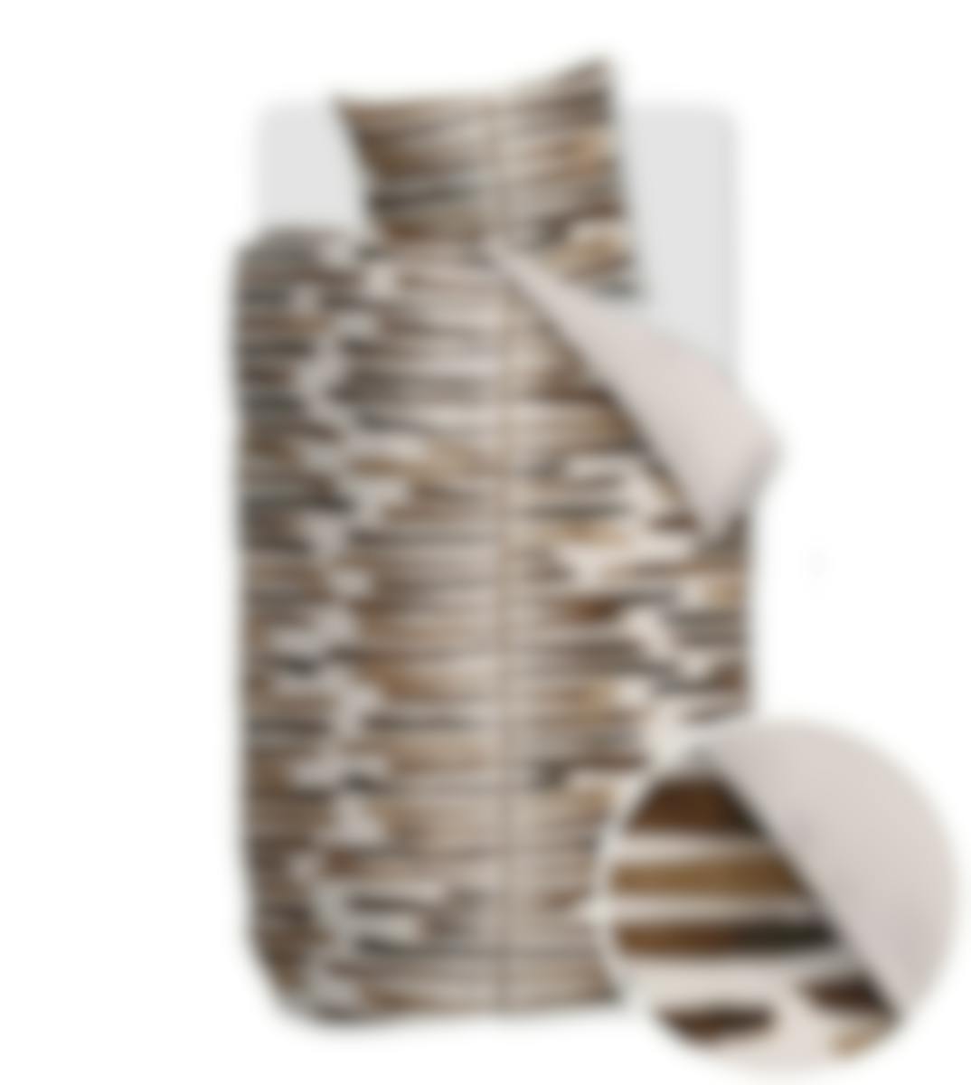 VTwonen housse de couette Botanic Stripe Terra Coton 140 x 200-220 cm