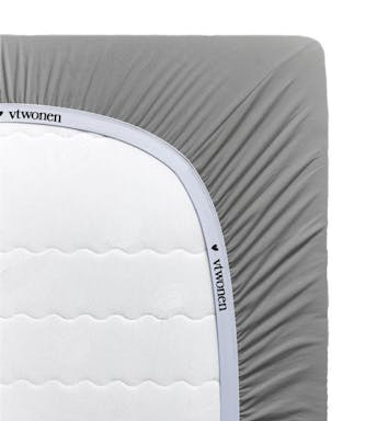 VTwonen hoeslaken Cover Grey katoenjersey (hoek 35 cm) 90-100 x 200-220 cm