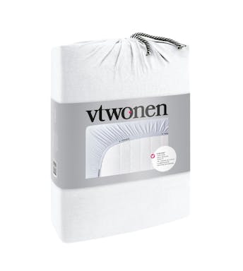 VTwonen drap-housse Cover White Jersey de coton (coin 35 cm) 180-200 x 200-220 cm