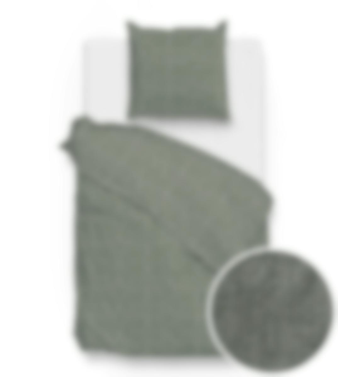 Zo! Home housse de couette Lino Army Green Coton 140 x 200-220 cm