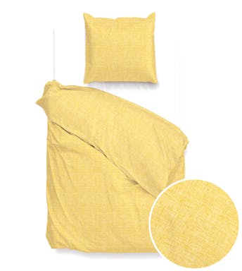 Zo! Home housse de couette Lino Aspen Yellow coton 140 x 200-220 cm