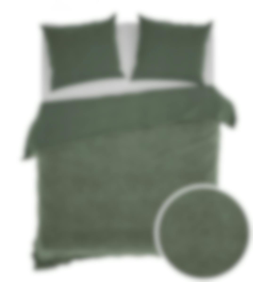 Zo! Home housse de couette Velluto Army Green Velours 200 x 200-220 cm