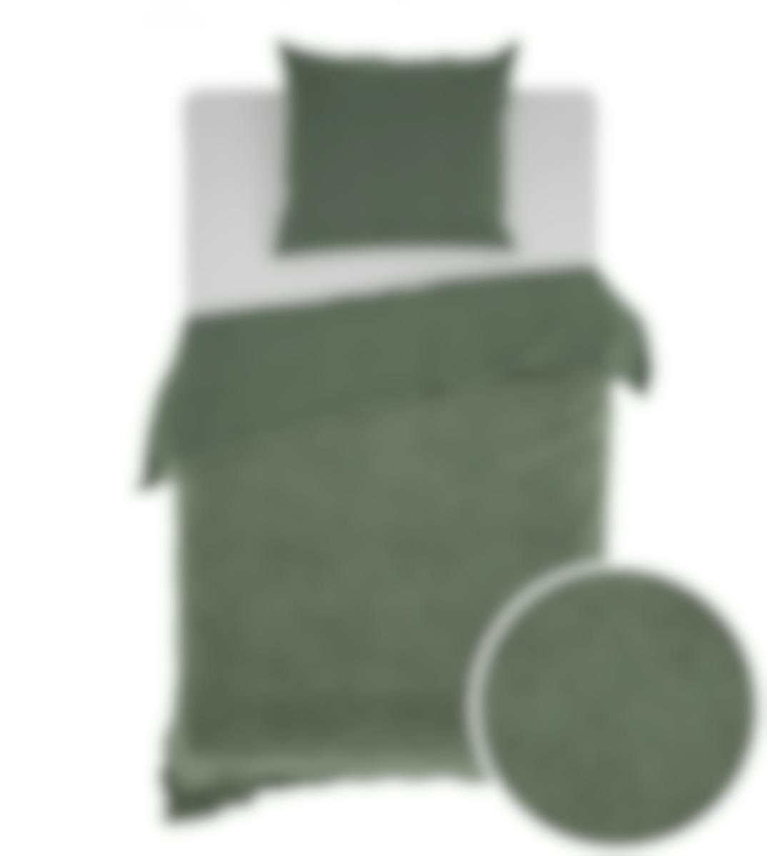 Zo! Home housse de couette Velluto Army Green Velours 140 x 200-220 cm